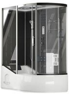 HOME DELUXE Eckdusche Duschkabine ALLIN 2IN1 - Schwarz Rechts, BxT: 170x90 cm,