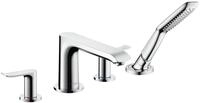 hansgrohe Wannenarmatur Metris 4-Loch Wannenrandarmatur - Chrom