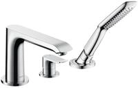 hansgrohe Wannenarmatur Metris 3-Loch Einhebel-Wannenrandmischer - Chrom