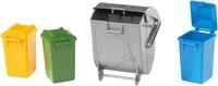 Bruder&reg; Spielwelt M&uuml;lltonnen Set 23 cm 3 kleine, 1 gro&szlig;e Tonne (02607), Made...