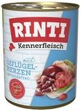 Rinti Kennerfleisch mit Gefl&uuml;gelherzen 800 g - 12 St&uuml;ck, Nassfutter f&uuml;r: Hund
