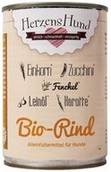 Herzenshund Bio Rindfleisch 400 g - 12 St&uuml;ck, Nassfutter f&uuml;r: Hund