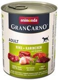 Animonda GranCarno Adult Rind + Kaninchen 800 g - 6 St&uuml;ck, Nassfutter f&uuml;r:...