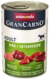 Animonda GranCarno Adult Rind + Entenherzen 400 g - 6 St&uuml;ck, Nassfutter f&uuml;r:...