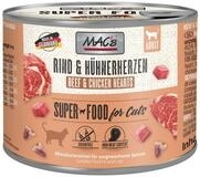 MAC'S Rind & H&uuml;hnerherzen 200 g - 6 St&uuml;ck, Nassfutter f&uuml;r: Katze