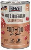 MAC'S Rind & H&uuml;hnerherzen 400 g - 6 St&uuml;ck, Nassfutter f&uuml;r: Katze