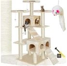 tectake Kratzbaum Katzenbaum Knuti 186 cm Diverse Farben (Beige), Vielseitig mit