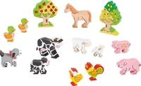 goki Spielfigur Bauernhoftiere aus Massivholz &ndash; 14-teiliges Set, (14-tlg)