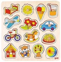 Gollnest & Kiesel Puzzle Steckpuzzle Schaukelpferd, Ball, ..., 14 Puzzleteile