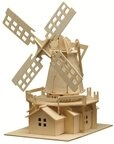 Pebaro 3D-Puzzle Holzbausatz Windm&uuml;hle, 873, 78 Puzzleteile