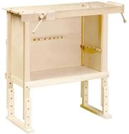 Pebaro Kinder-Werkzeug-Set Werkbank Vollholz Natur + 2 Einspannhalterungen,