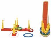Androni Giocattoli Spielzeug-Gartenset Ringwurfspiel 5 Ringe 40cm aus Kunststoff