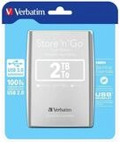 Verbatim Portables Festplattenlaufwerk Store 'n' Go USB 3.0, 2 TB, Silber...