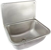 Haas Otto Edelstahlsp&uuml;le Ausgussbecken aus Edelstahl mit Spritzschutz, 0/0 cm