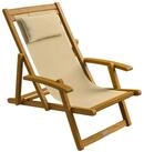 Casaria Gartenliege Beige, 160kg Belastbar Armlehne Nackenkissen Klappbar...