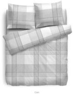 Heckett and Lane Bettw&auml;sche HnL Satin Bettw&auml;sche Cash Kariert Grau, Satin, 2 teilig