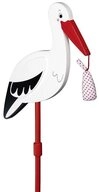 goki Dekofigur Storch mit Babytuch, 77 cm, aus Holz und Stoff