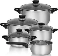 Kr&uuml;ger Topf-Set Apollo, Edelstahl (Set, 9-tlg., 1 Bratentopf &Oslash; 16/20 cm, 1