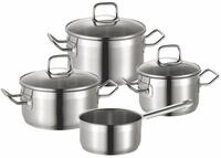 SCHULTE-UFER Topf-Set Profi-Star, Edelstahl (4-tlg), Sp&uuml;lmaschinengeeignet,