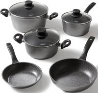 STONELINE Topf-Set, Aluminium (Set, 5-tlg., Bratentopf 20 cm, Kochtopf 20 cm,