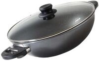 STONELINE Wok, Aluminiumguss (2-tlg), mit echten Steinpartikeln,...
