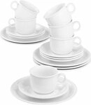 Seltmann Weiden Kaffeeservice Geschirr-Set, Service Compact (18-tlg), 6 Personen,