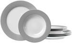 Geschirr-Set RITZENHOFF & BREKER "Tafelservice Doppio 8er Set", grau, 8, Porzellan,