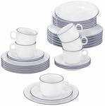 Geschirr-Set SELTMANN WEIDEN "Kombiservice Compact Blaurand 30er Set wei&szlig;-blau",