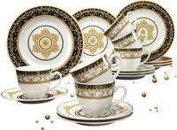 CreaTable Kaffeeservice Geschirr-Set Majestosa (18-tlg), 6 Personen, Porzellan,
