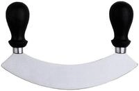 Contacto Wiegemesser Kr&auml;uterwiege Mezzaluna einschneidig 25cm X65CrMoV15-Stahl