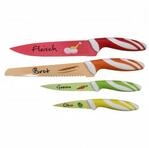 axentia Messer-Set 4-teilig, mit Motiven (4-tlg), K&uuml;chenmesser f&uuml;r Fleisch,...