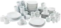 CreaTable Kombiservice Square Weiss (100-tlg), 12 Personen, Porzellan