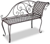 vidaXL Chaiselongue vidaXL Garten-Chaiselongue 128 cm Stahl Antik Braun