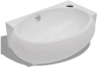 vidaXL Waschbecken, Waschtisch mit Wasserhahn-Loch und &Uuml;berlaufloch Keramik...