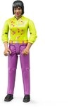 Bruder&reg; Spielfigur Spielfigur Baustelle bworld Frau mittlerer Hauttyp, lila Hose
