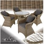 tectake Sitzgruppe Aluminium Rattan Gartenlounge f&uuml;r 4 Personen, St&uuml;hle