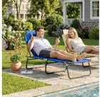 Outsunny Gartenliege Liege, 1 St., Klappbare Sonnenliege mit Gesichtsloch