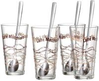 Ritzenhoff & Breker Latte-Macchiato-Glas, 8-tlg., Glas, 4 Gl&auml;ser, 4...