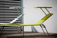 Fiam Gartenliege Amigo 40+ mit Sonnenblende aus Aluminium, Wei&szlig;, 3-fach...