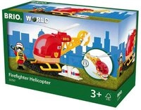 BRIO&reg; Spielzeugeisenbahn-Lokomotive World Eisenbahn Hubschrauber Feuerwehr 3...