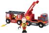 BRIO® Spielzeug-Feuerwehr 33811, Leiterfahrzeug, mit Sirene, Blaulicht und...