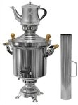 LeGro Profi Samowar Edelstahl Holzkohle Samowar 5Liter mit Schornstein +...