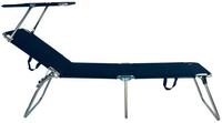 Fiam Gartenliege Amigo 40+ mit Sonnenblende aus Aluminium, Dunkelblau, 3-fach