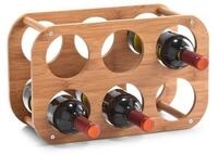 Zeller Present Regal Weinregal f&uuml;r 6 Flaschen, Bambus, Bamboo, 38 x 16 x 24 cm