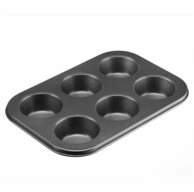 WESTMARK Muffinform F&uuml;r 6 Muffins, Antihaftbeschichtung, Back Meister, Anthrazit