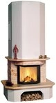 HARK Kaminbaus&auml;tze &raquo;Aspen echter Mamor classico-beige&laquo;, 8 kW, Zeitbrand,