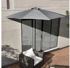 casa.pro Sonnenschirm, &raquo;Eger&laquo; Halbschirm Kurbelschirm 230x300x150cm Grau