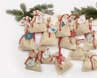 Folia ewige Kalender Adventskalender-Set 24 Beutel in Juteoptik natur