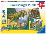 Ravensburger Puzzle Ravensburger Puzzle Saurier 3x49 Teile, Puzzleteile