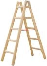 Hymer Stehleiter Hymer Holz-Sprossenstehleiter, beidseitig begehbar, 2x5...